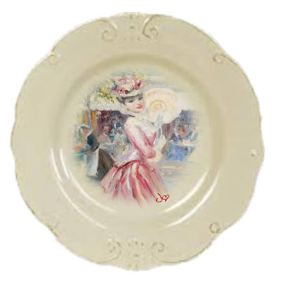 Assiette femme rétro